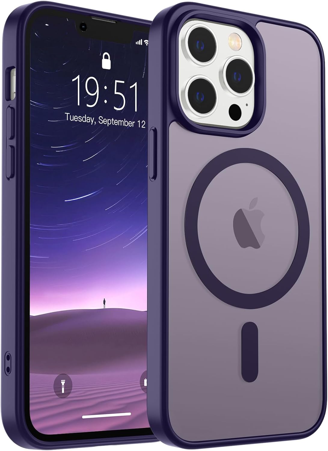 SUPFINE Magnetic for iPhone 17 Case (Compatible with MagSafe)(Military Grade Drop Protection) Translucent Matte Shockproof with Anti-Fingerprint Phone Cover,Black