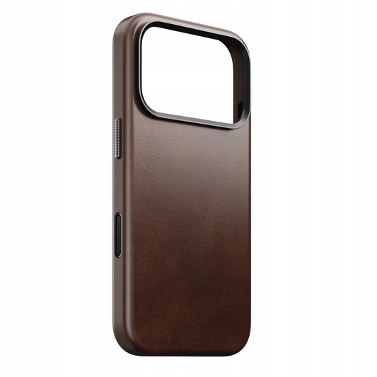 Nomad Traditional Horween Leather Case for iPhone 17 Pro Rustic Brown