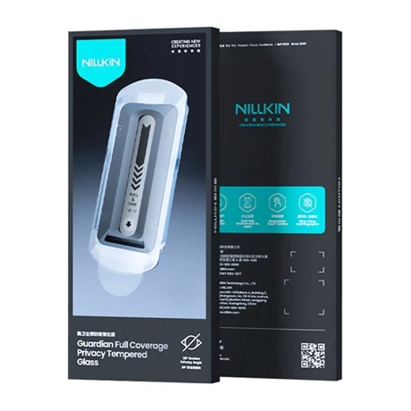 Nillkin GUARDIAN képernyővédő üveg (2.5D, full glue, betekintés ellen, 0.33mm, 9H + segédkeret) FEKETE Apple iPhone 17 Pro (GP-175254)