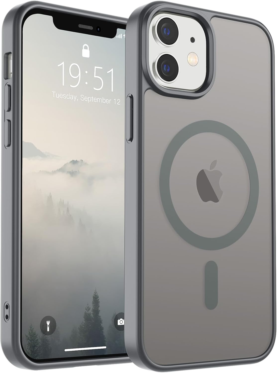 SUPFINE Magnetic for iPhone 17 Case (Compatible with MagSafe)(Military Grade Drop Protection) Translucent Matte Shockproof with Anti-Fingerprint Phone Cover,Black