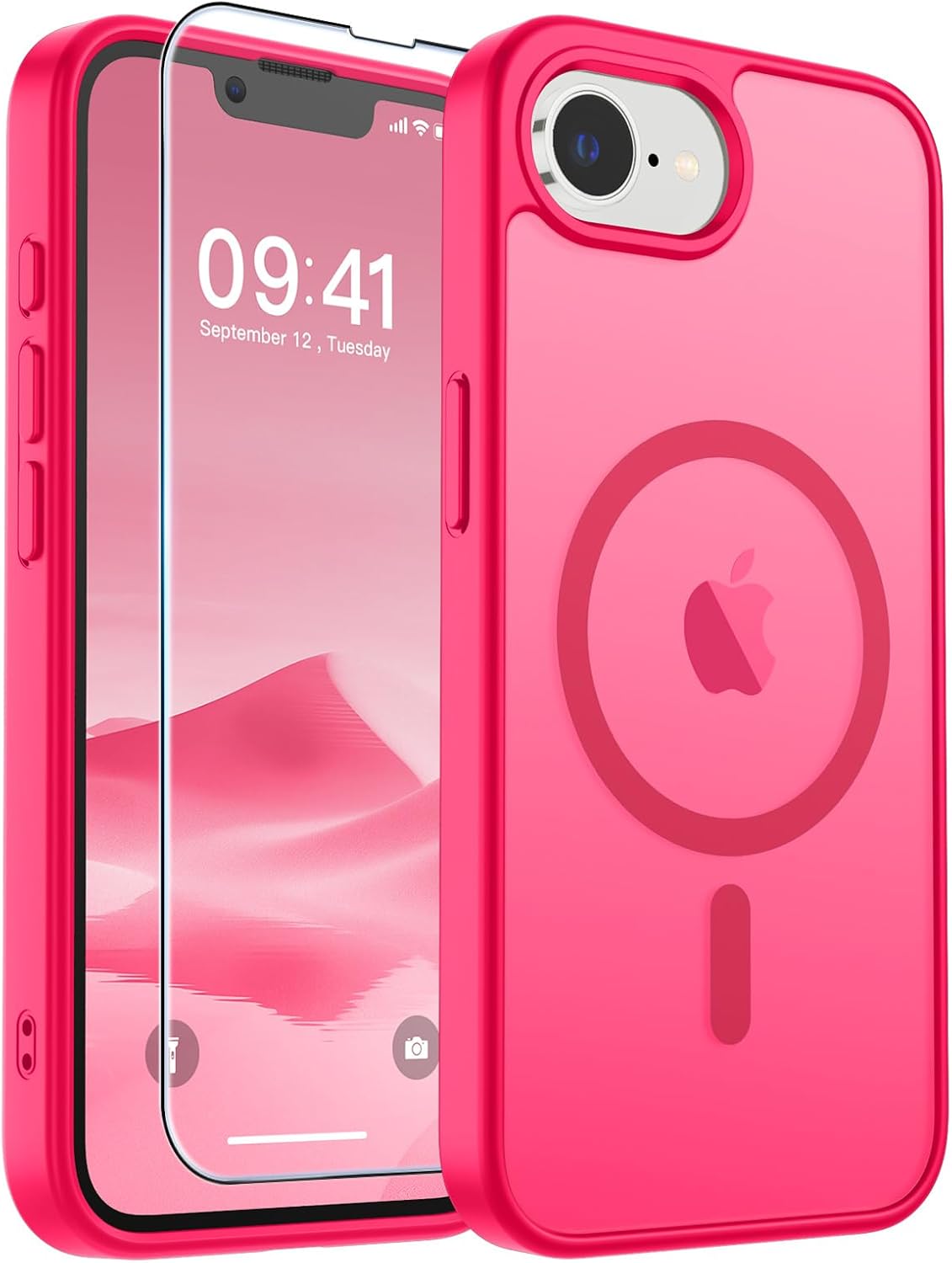 SUPFINE Magnetic for iPhone 17 Case (Compatible with MagSafe)(Military Grade Drop Protection) Translucent Matte Shockproof with Anti-Fingerprint Phone Cover,Black