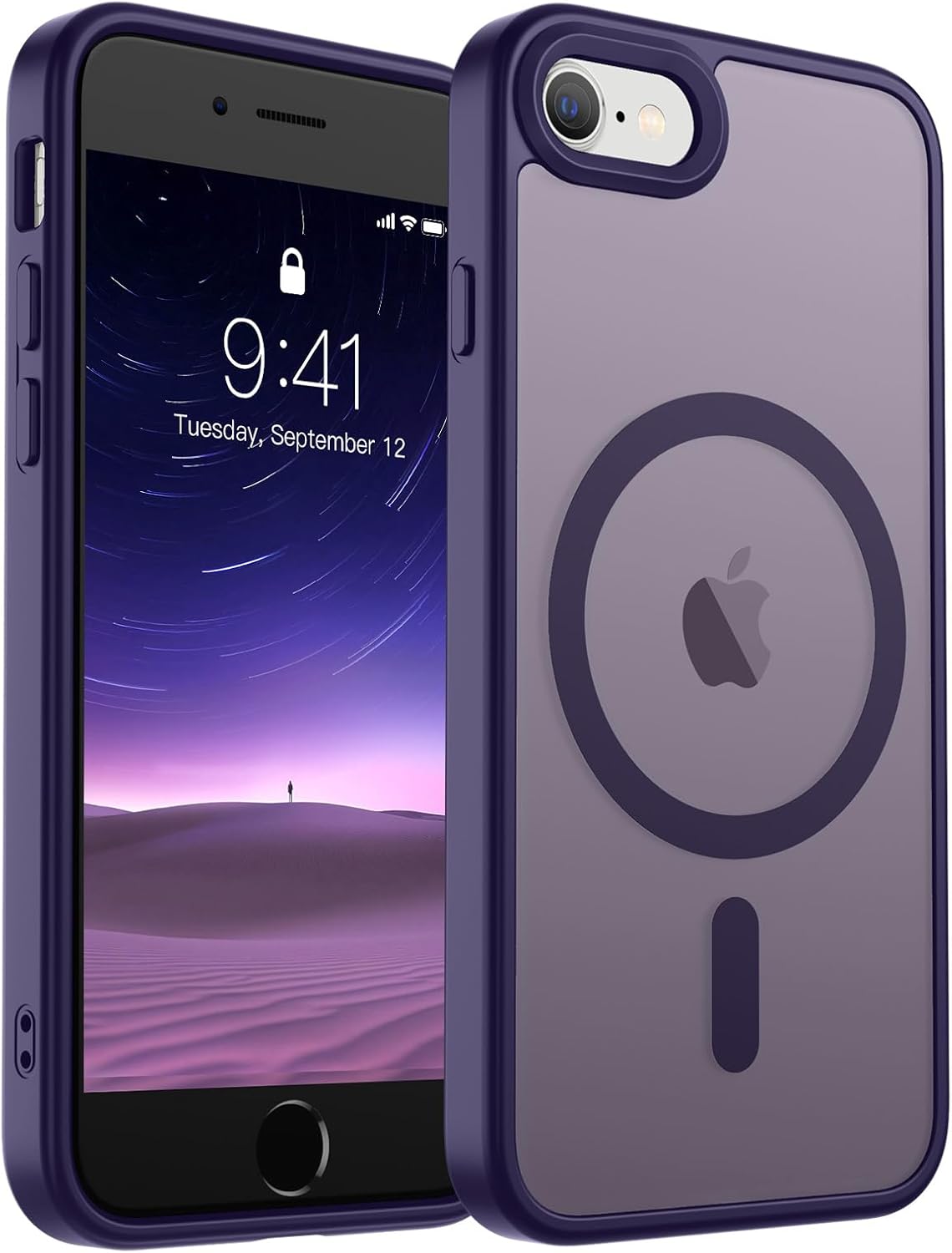 SUPFINE Magnetic for iPhone 17 Case (Compatible with MagSafe)(Military Grade Drop Protection) Translucent Matte Shockproof with Anti-Fingerprint Phone Cover,Black