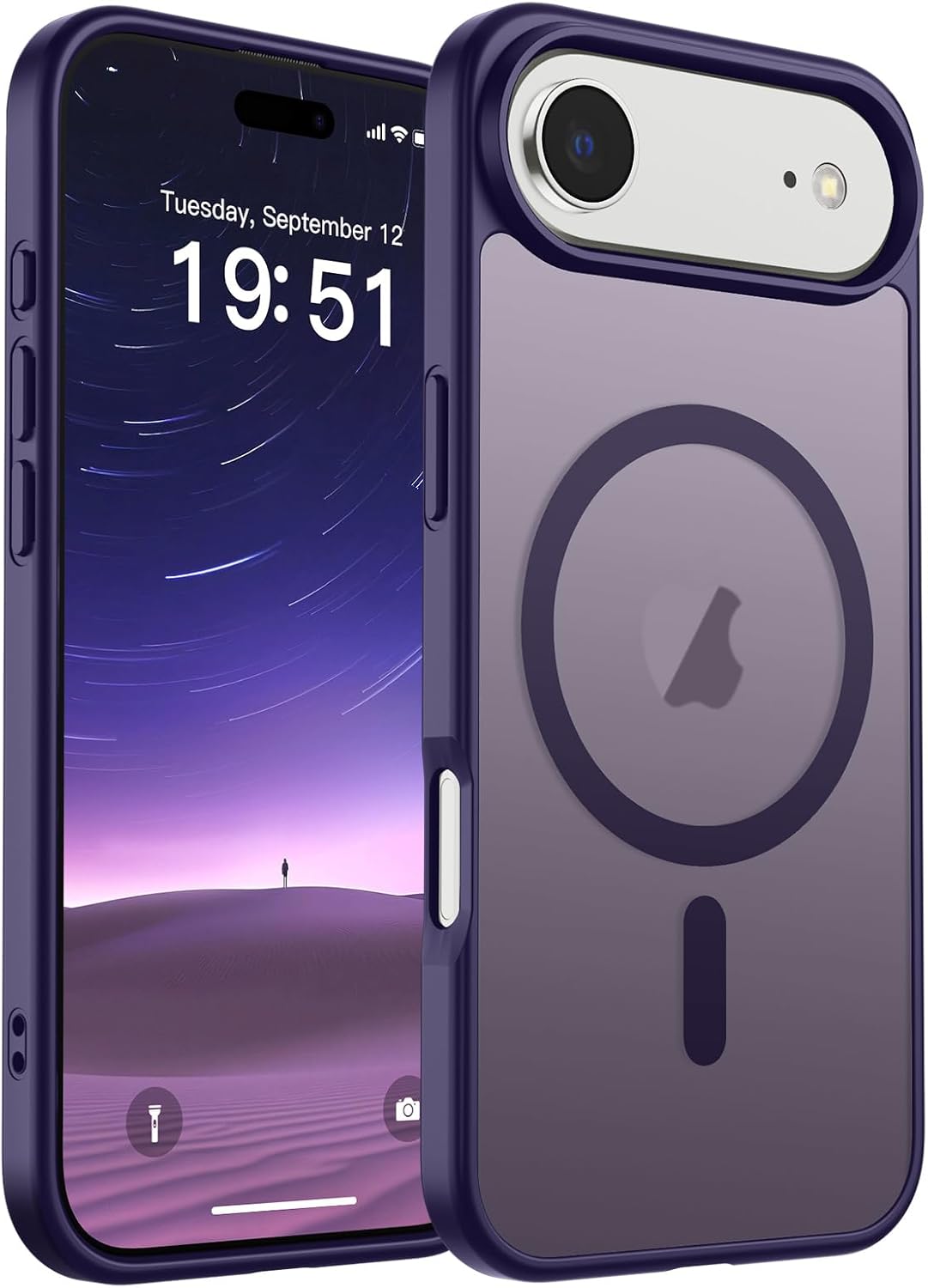 SUPFINE Magnetic for iPhone 17 Case (Compatible with MagSafe)(Military Grade Drop Protection) Translucent Matte Shockproof with Anti-Fingerprint Phone Cover,Black