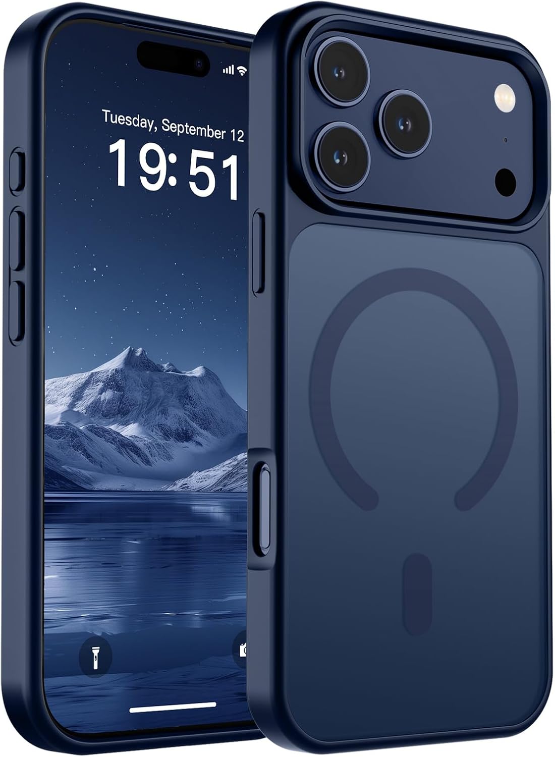 SUPFINE Magnetic for iPhone 17 Case (Compatible with MagSafe)(Military Grade Drop Protection) Translucent Matte Shockproof with Anti-Fingerprint Phone Cover,Black