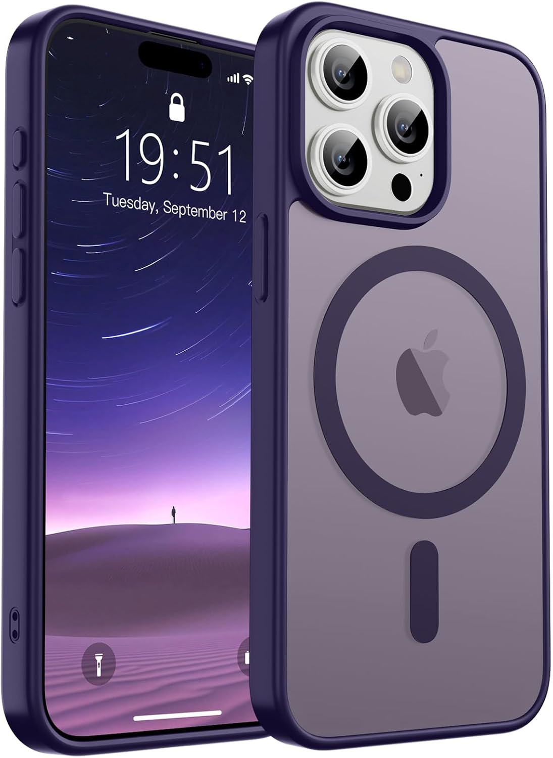 SUPFINE Magnetic for iPhone 17 Case (Compatible with MagSafe)(Military Grade Drop Protection) Translucent Matte Shockproof with Anti-Fingerprint Phone Cover,Black