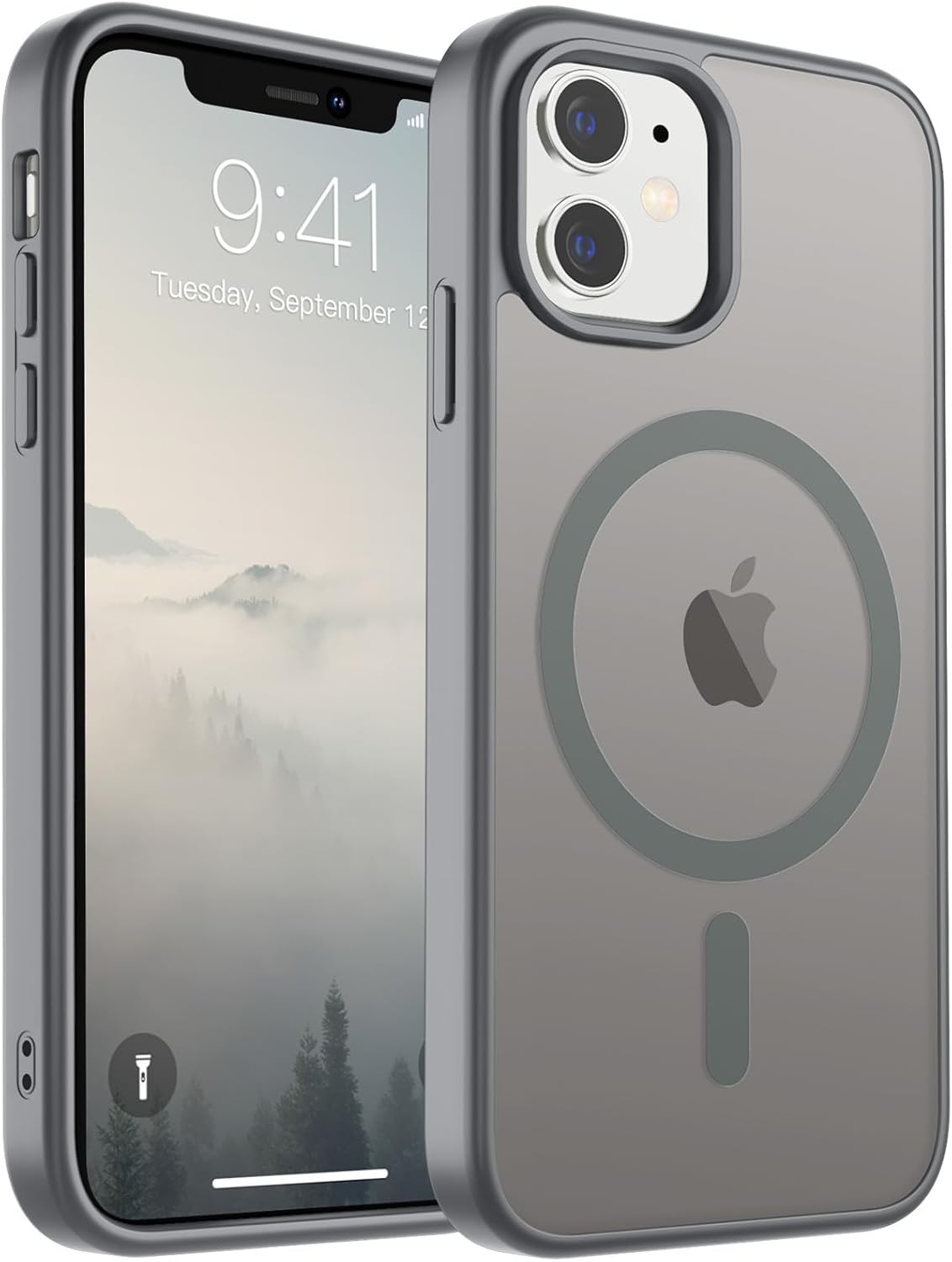 SUPFINE Magnetic for iPhone 17 Case (Compatible with MagSafe)(Military Grade Drop Protection) Translucent Matte Shockproof with Anti-Fingerprint Phone Cover,Black
