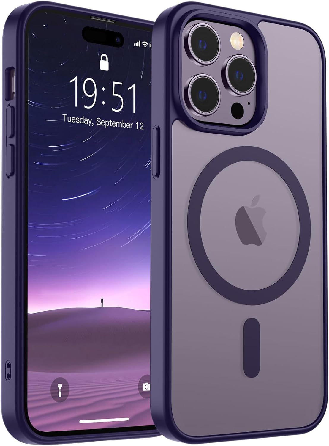 SUPFINE Magnetic for iPhone 17 Case (Compatible with MagSafe)(Military Grade Drop Protection) Translucent Matte Shockproof with Anti-Fingerprint Phone Cover,Black