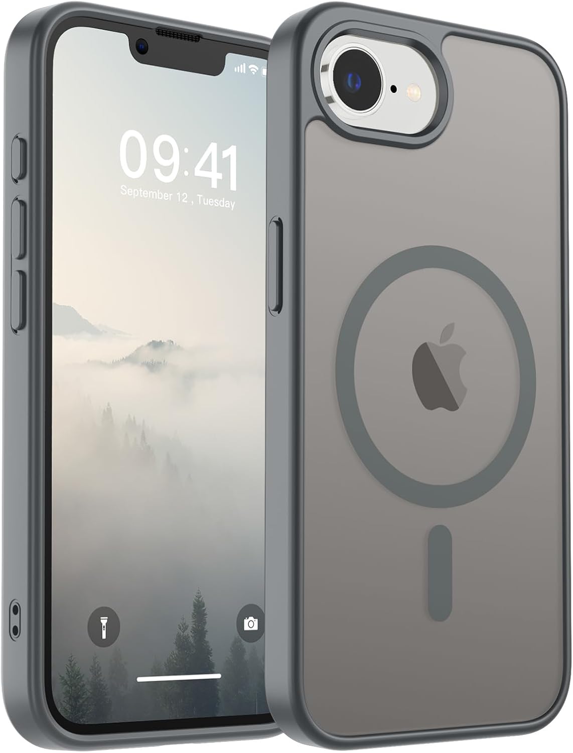 SUPFINE Magnetic for iPhone 17 Case (Compatible with MagSafe)(Military Grade Drop Protection) Translucent Matte Shockproof with Anti-Fingerprint Phone Cover,Black
