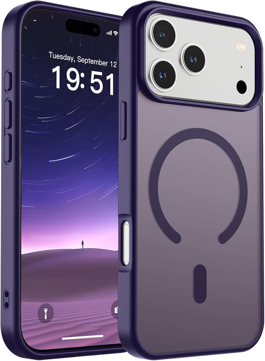 SUPFINE Magnetic for iPhone 17 Case (Compatible with MagSafe)(Military Grade Drop Protection) Translucent Matte Shockproof with Anti-Fingerprint Phone Cover,Black