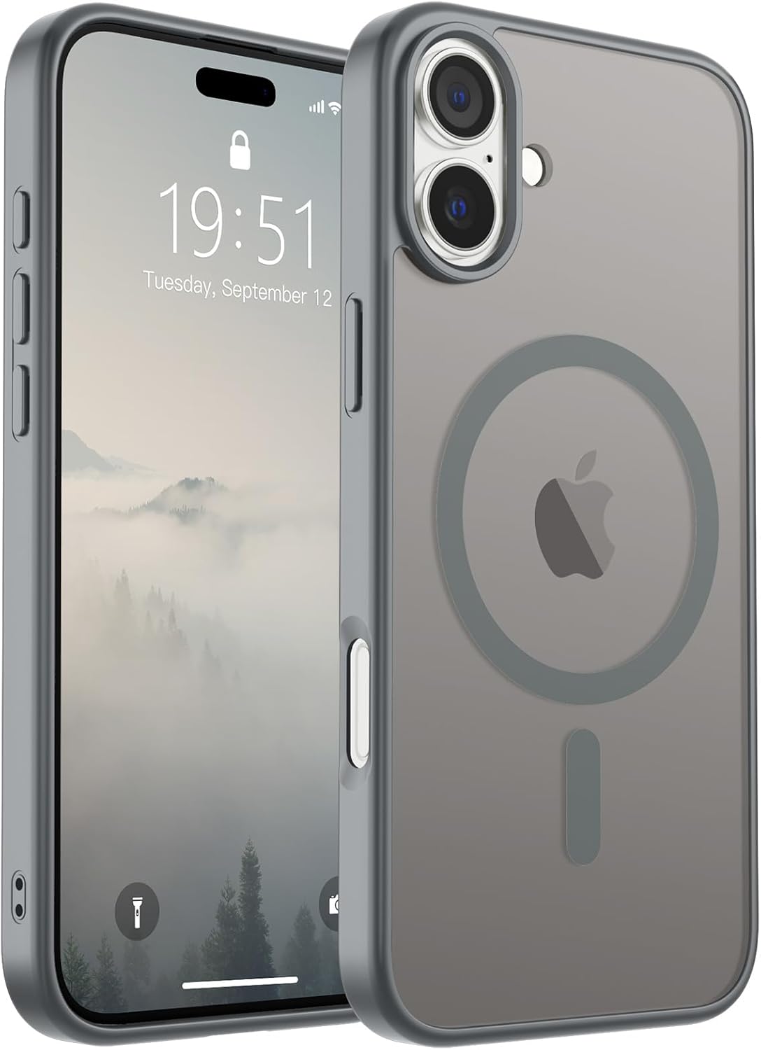 SUPFINE Magnetic for iPhone 17 Case (Compatible with MagSafe)(Military Grade Drop Protection) Translucent Matte Shockproof with Anti-Fingerprint Phone Cover,Black
