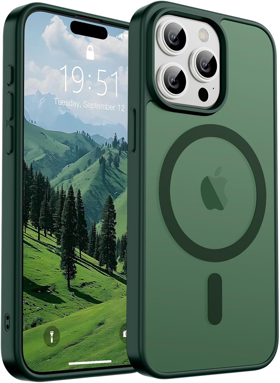 SUPFINE Magnetic for iPhone 17 Case (Compatible with MagSafe)(Military Grade Drop Protection) Translucent Matte Shockproof with Anti-Fingerprint Phone Cover,Black