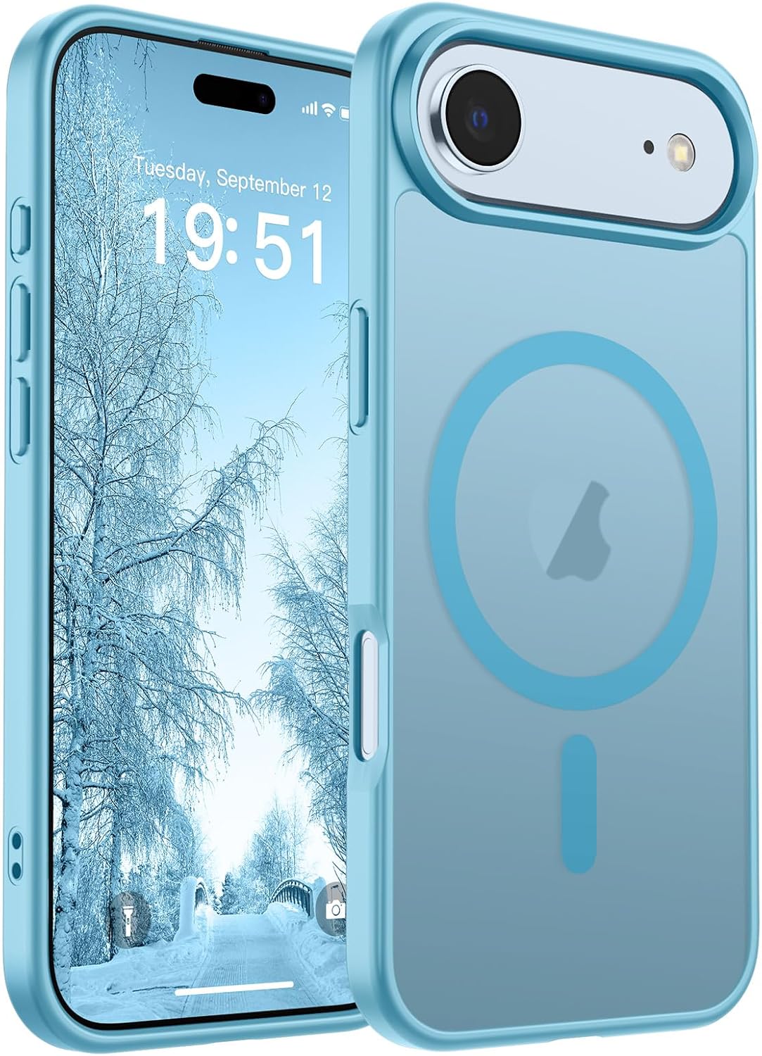SUPFINE Magnetic for iPhone 17 Case (Compatible with MagSafe)(Military Grade Drop Protection) Translucent Matte Shockproof with Anti-Fingerprint Phone Cover,Black