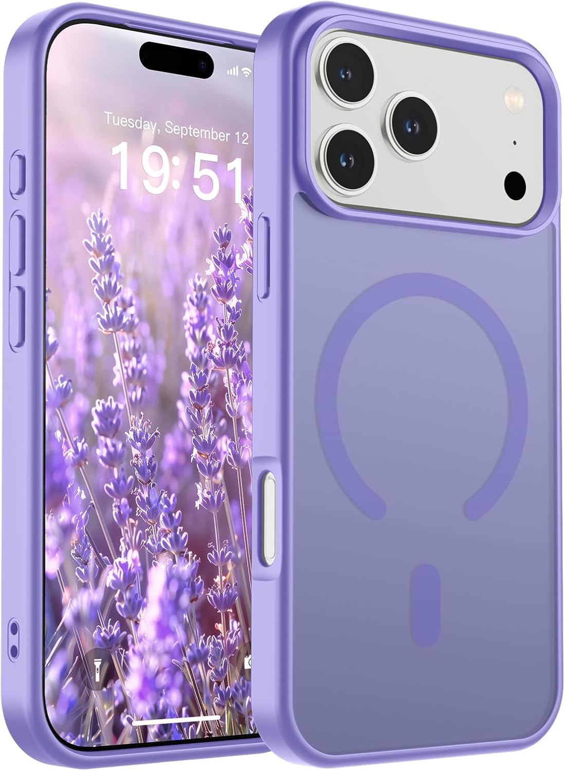 SUPFINE Magnetic for iPhone 17 Case (Compatible with MagSafe)(Military Grade Drop Protection) Translucent Matte Shockproof with Anti-Fingerprint Phone Cover,Black