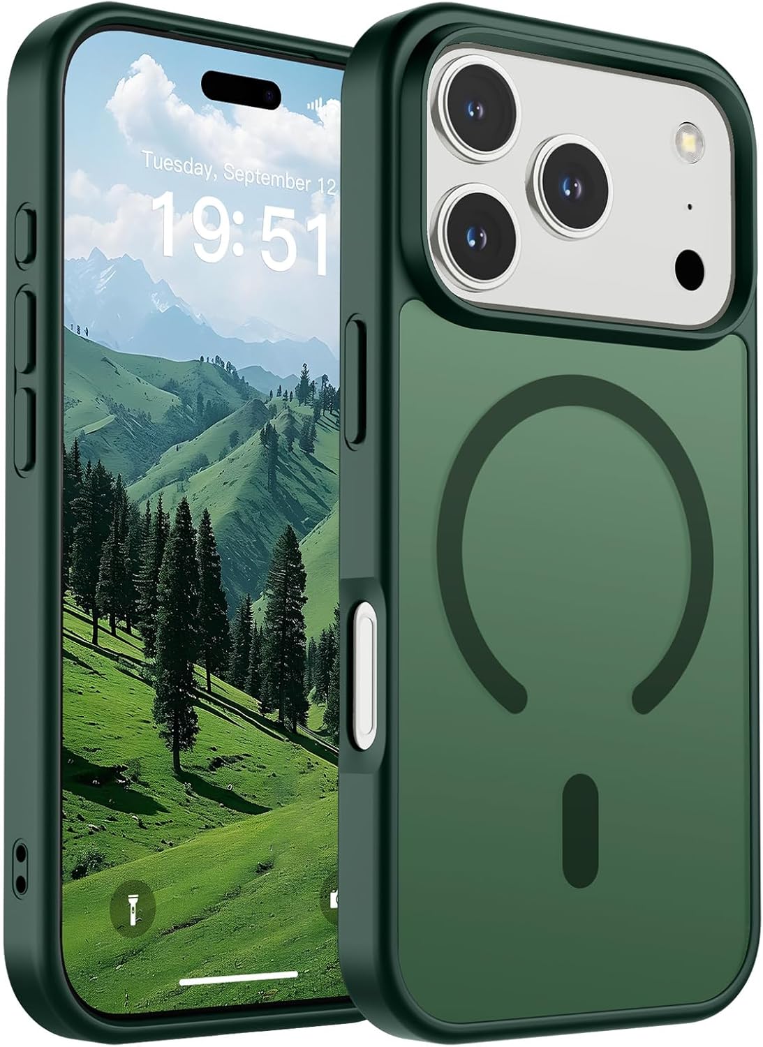 SUPFINE Magnetic for iPhone 17 Case (Compatible with MagSafe)(Military Grade Drop Protection) Translucent Matte Shockproof with Anti-Fingerprint Phone Cover,Black