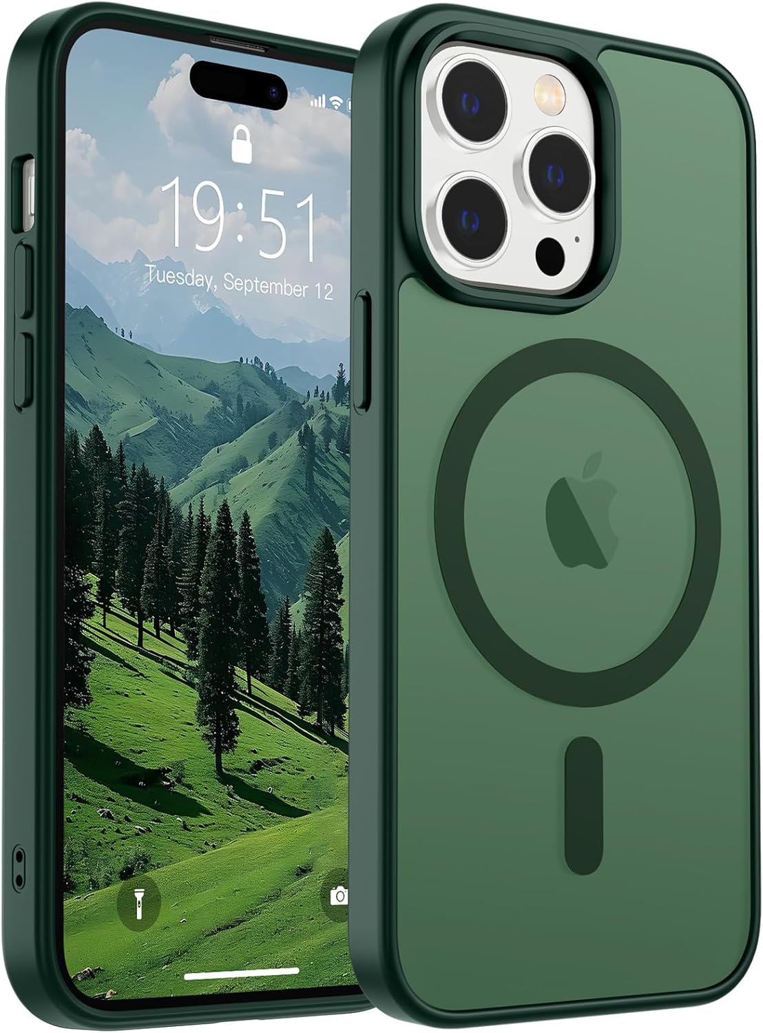 SUPFINE Magnetic for iPhone 17 Case (Compatible with MagSafe)(Military Grade Drop Protection) Translucent Matte Shockproof with Anti-Fingerprint Phone Cover,Black