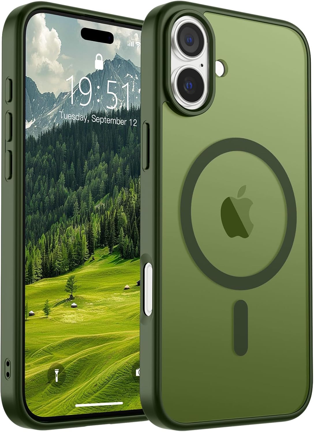 SUPFINE Magnetic for iPhone 17 Case (Compatible with MagSafe)(Military Grade Drop Protection) Translucent Matte Shockproof with Anti-Fingerprint Phone Cover,Black