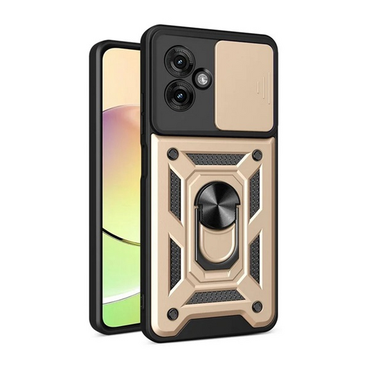 Defender szilikon telefonvédő (ütésállóság, tartógyűrű, kameravédő) ARANY Motorola Moto G55 5G (XT2435) "Gigapack csomagolás" (GP-169338)