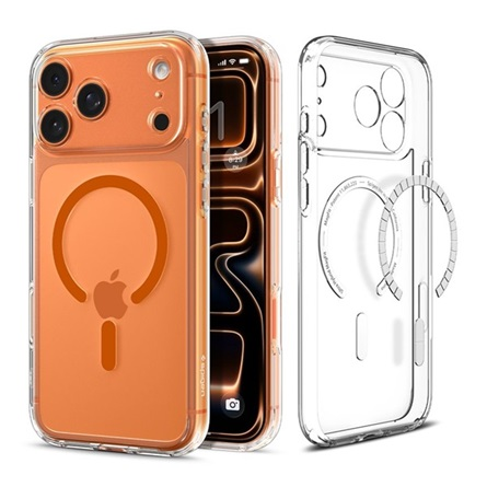 SPIGEN Ultra Hybrid Magfit tok iPhone 17 Pro átlátszó-narancssárga